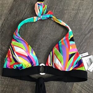 Trina Turk Multicolor Halter Bikini Top